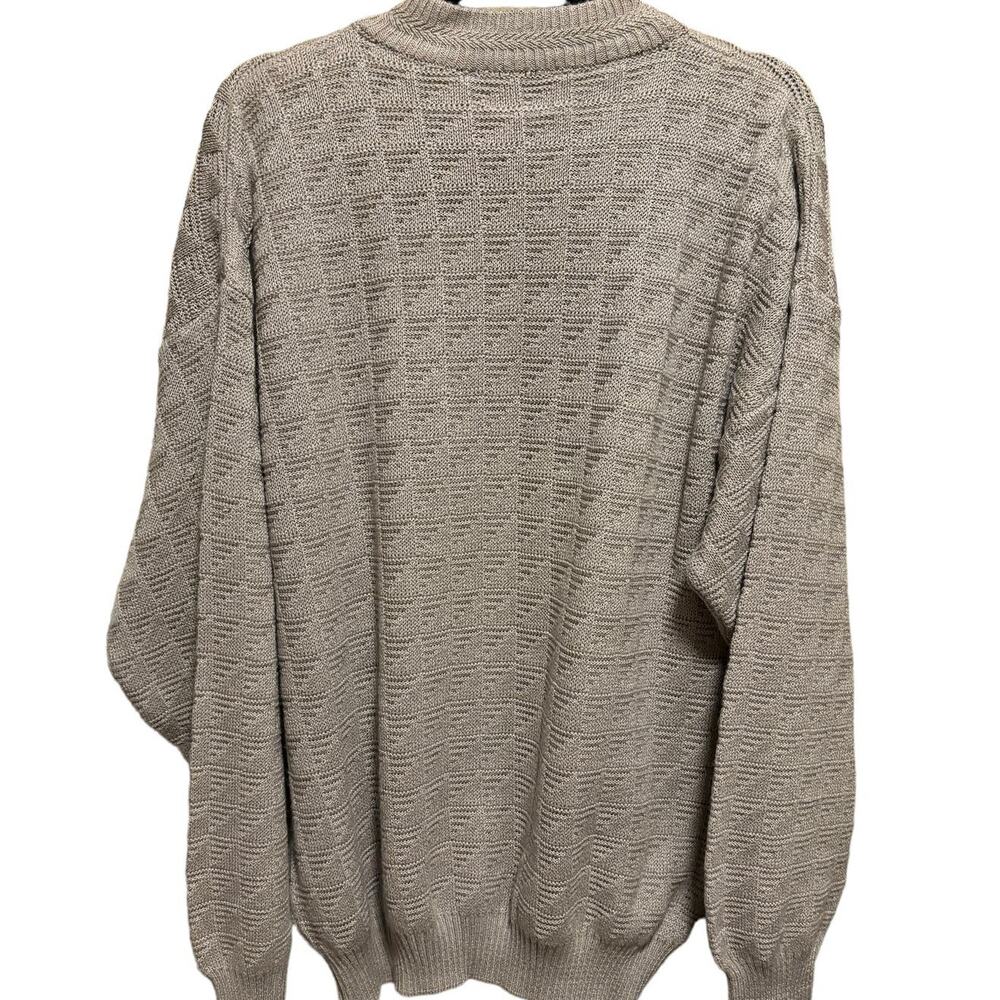 Vintage Pronto Uomo Italian Made Sweater Men's Size LT Pullover Khaki L Tall - Picture 7 of 12